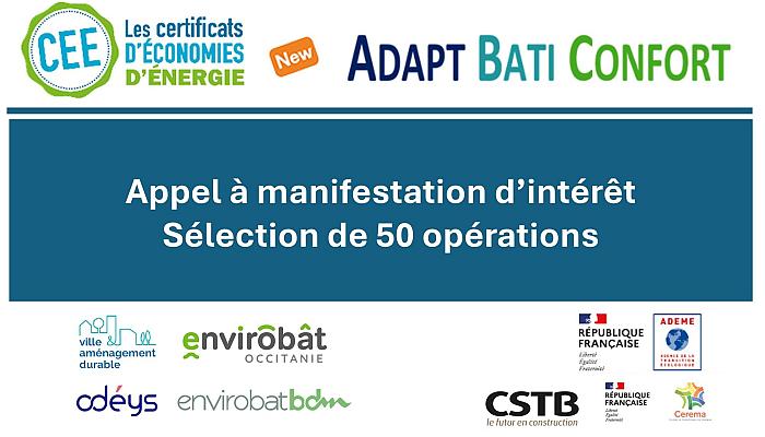 Programme CEE Adapt Bâti Confort – AMI – Sélection de 50 opérations